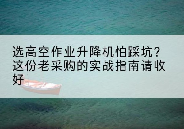 来宾高空作业升降机厂家推荐-选高空作业升降机怕踩坑？这份老采购的实战指南请收好